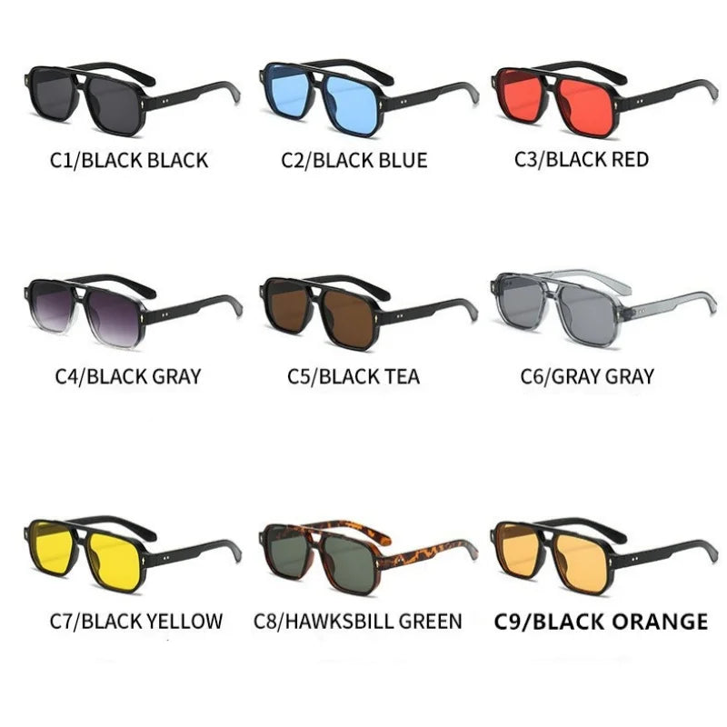 Chic Double Bridge Rivet Sunglasses™